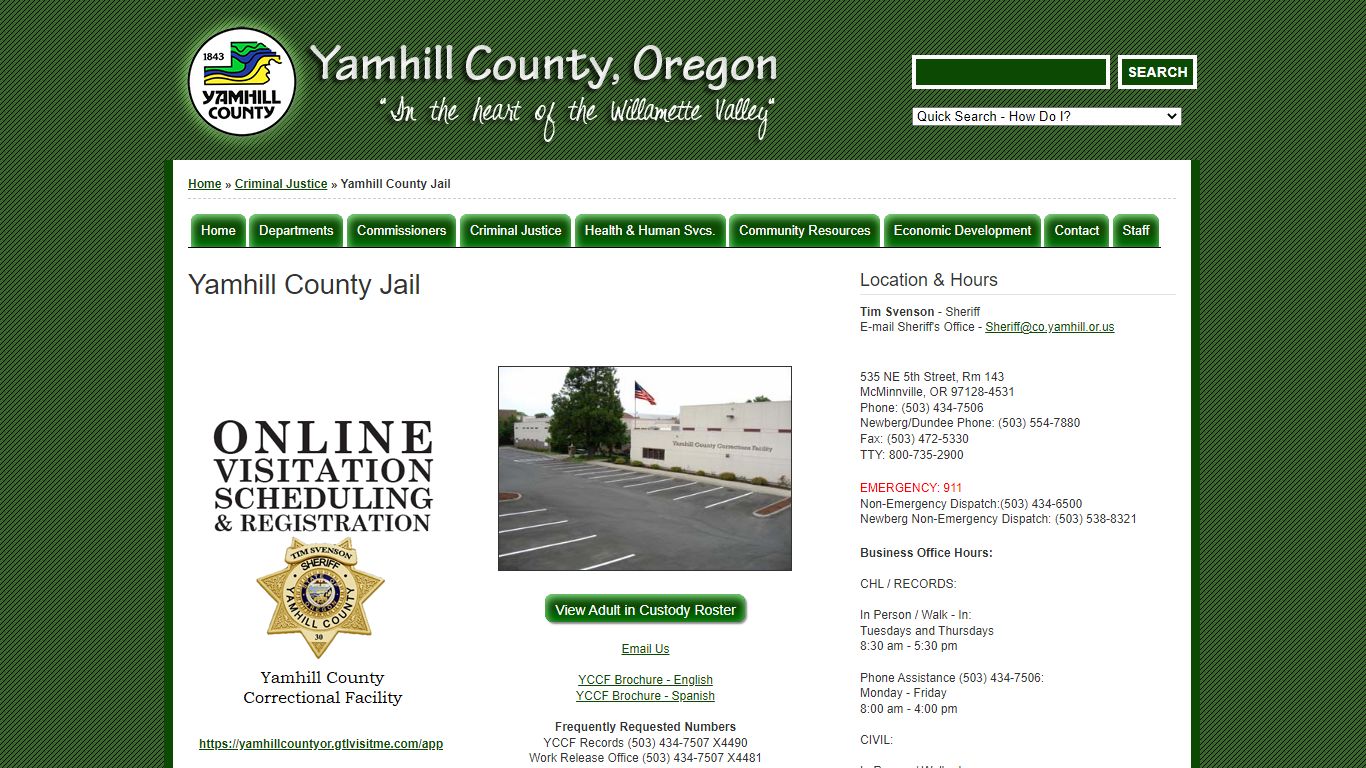 Yamhill County Jail | Yamhill County, Oregon