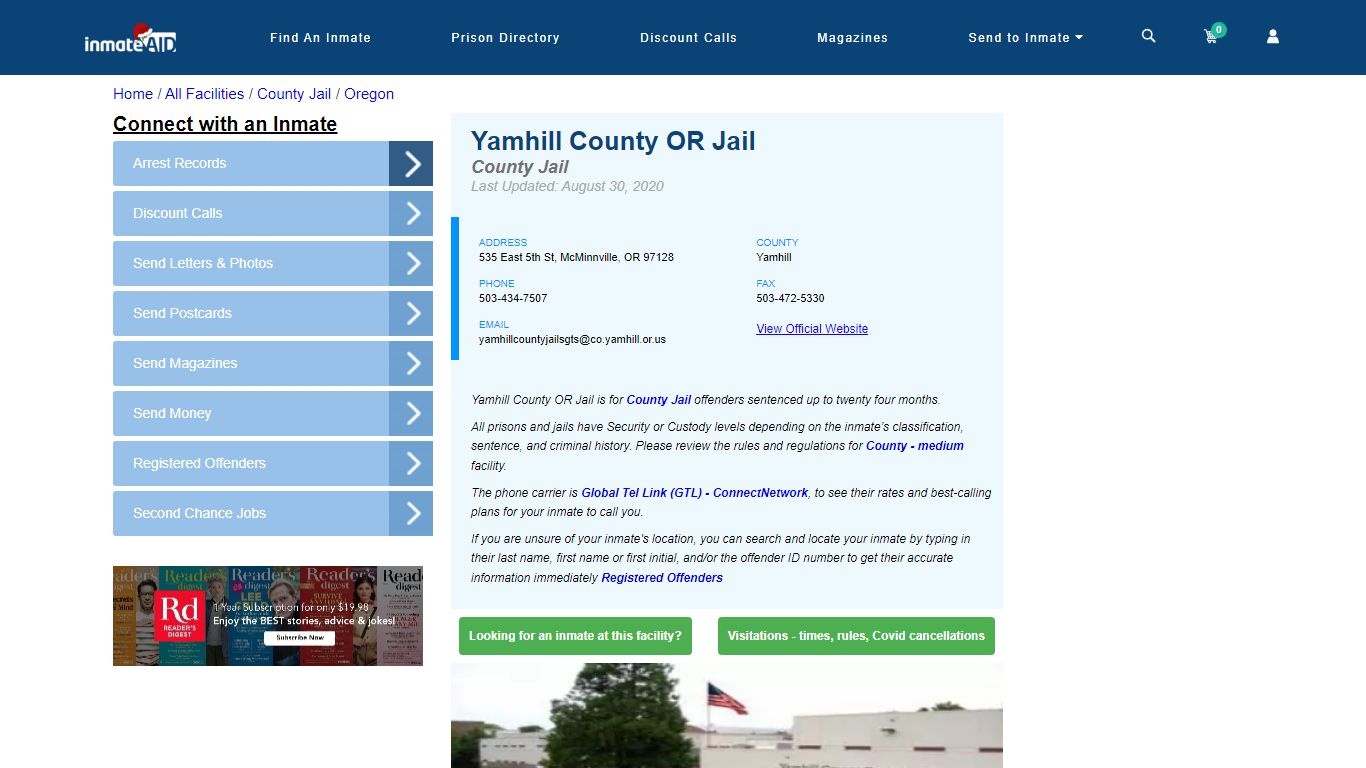 Yamhill County OR Jail - Inmate Locator - McMinnville, OR
