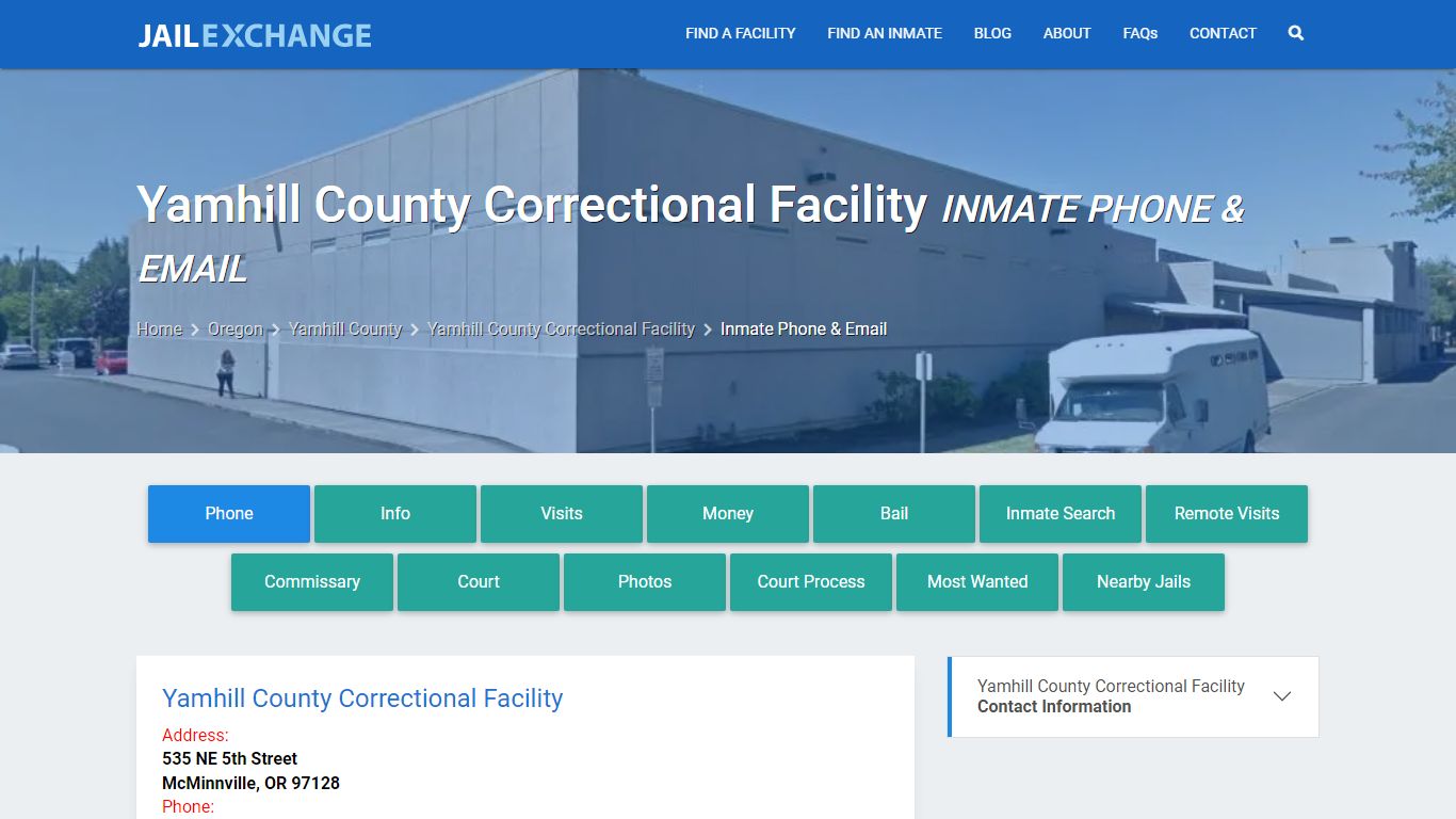 Inmate Phone - Yamhill County Correctional Facility, OR - Jail Exchange